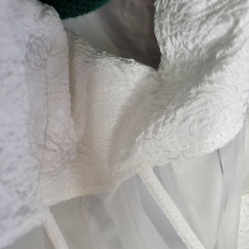 Fashion Nova  white strapless dress w mesh at bodice sz XL. - Picture 8 of 16